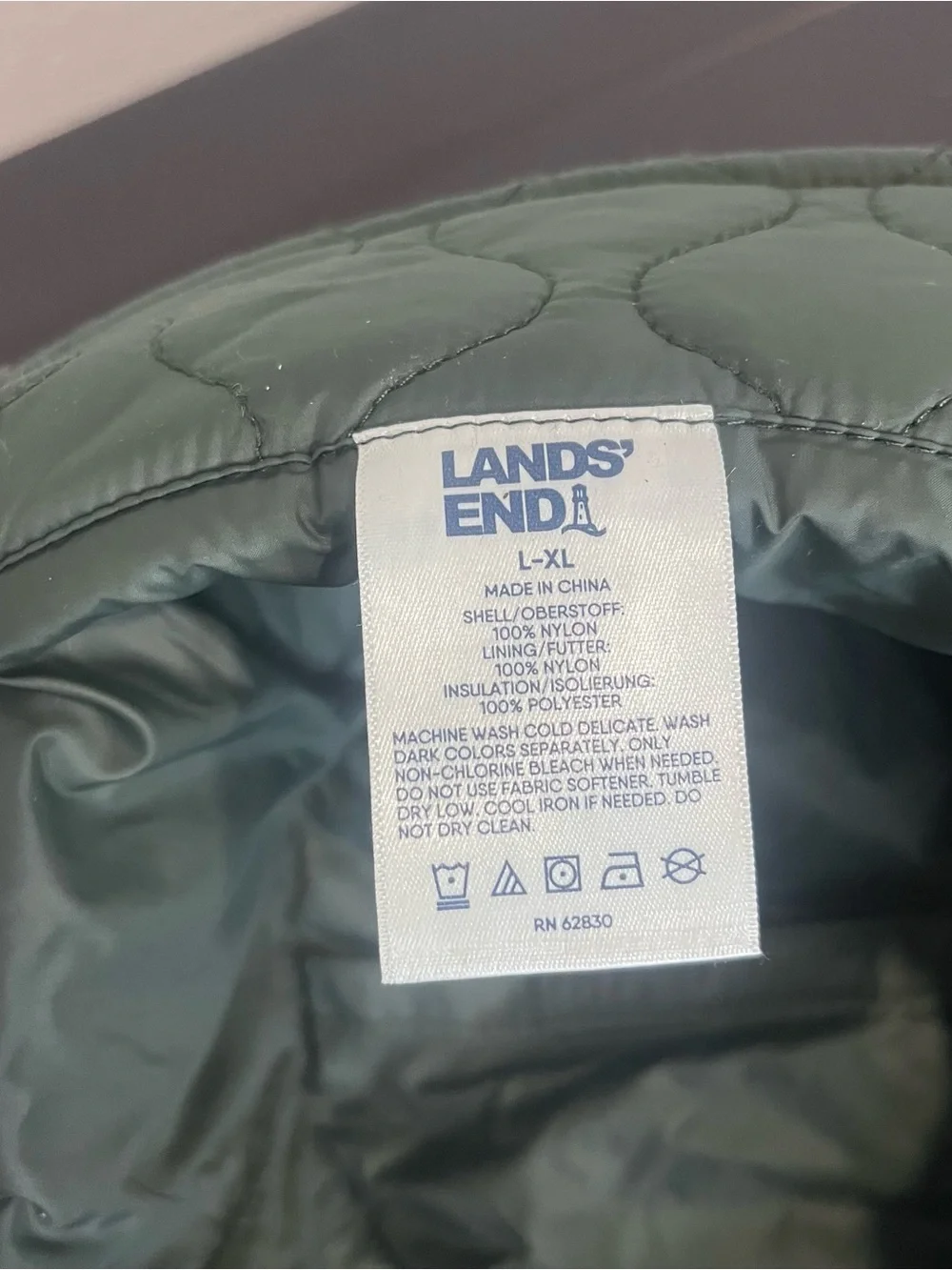 Lands End padded quilted